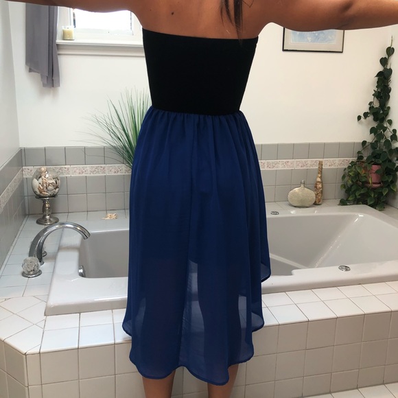 Wet Seal black and blue high low dress - Picture 5 of 5